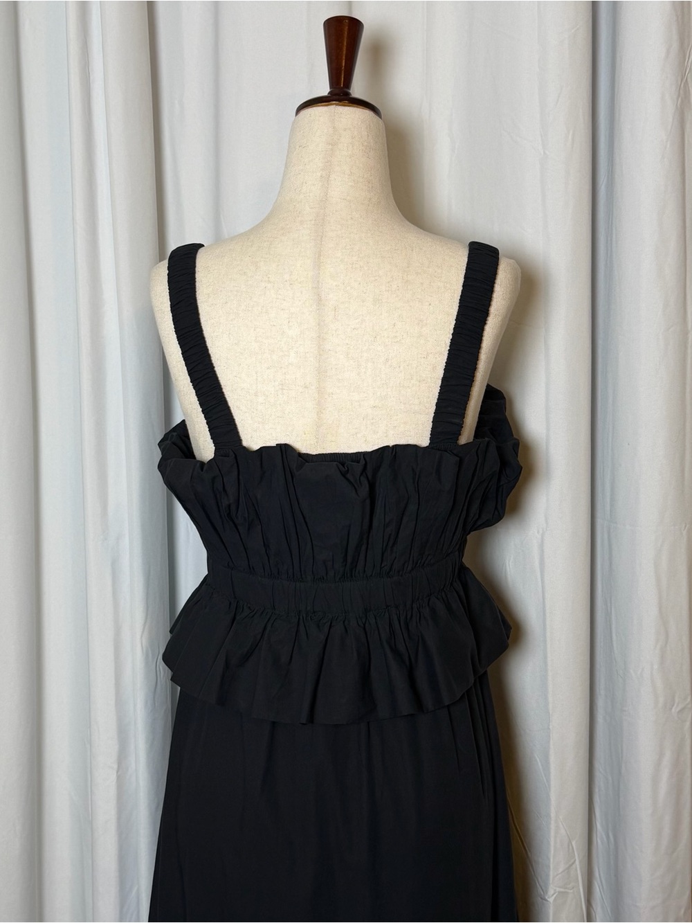 Cleobella Diana Ankle Dress Small Black Organic Cotton Smocked Pockets - Picture 10 of 14